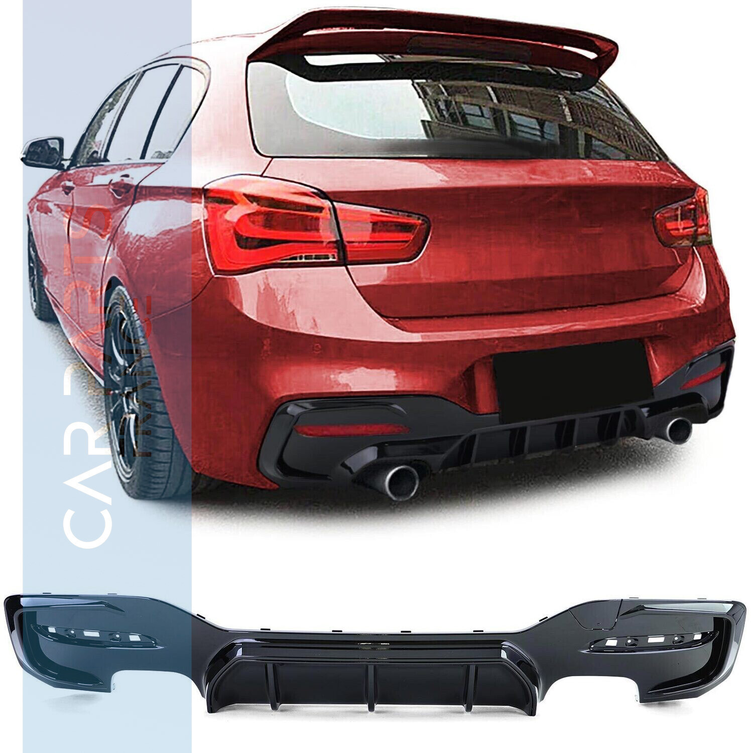 Diffuseur de pare-chocs arrière look Performance pour BMW Série 1 F20 F21 à partir de 2015