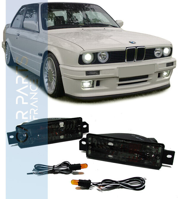 Paire de clignotants pour Bmw Série 3 E30 1987 - 1993 - Noir