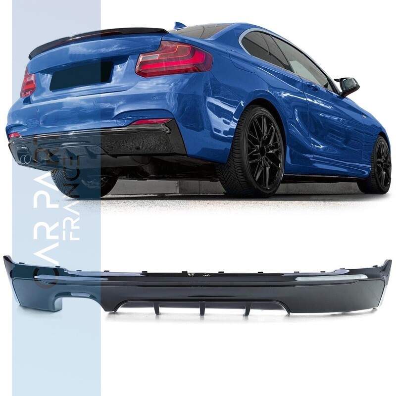 Diffuseur de pare-chocs arriére look Pack M Performance pour BMW série 2 F22 F23 - noir brillant