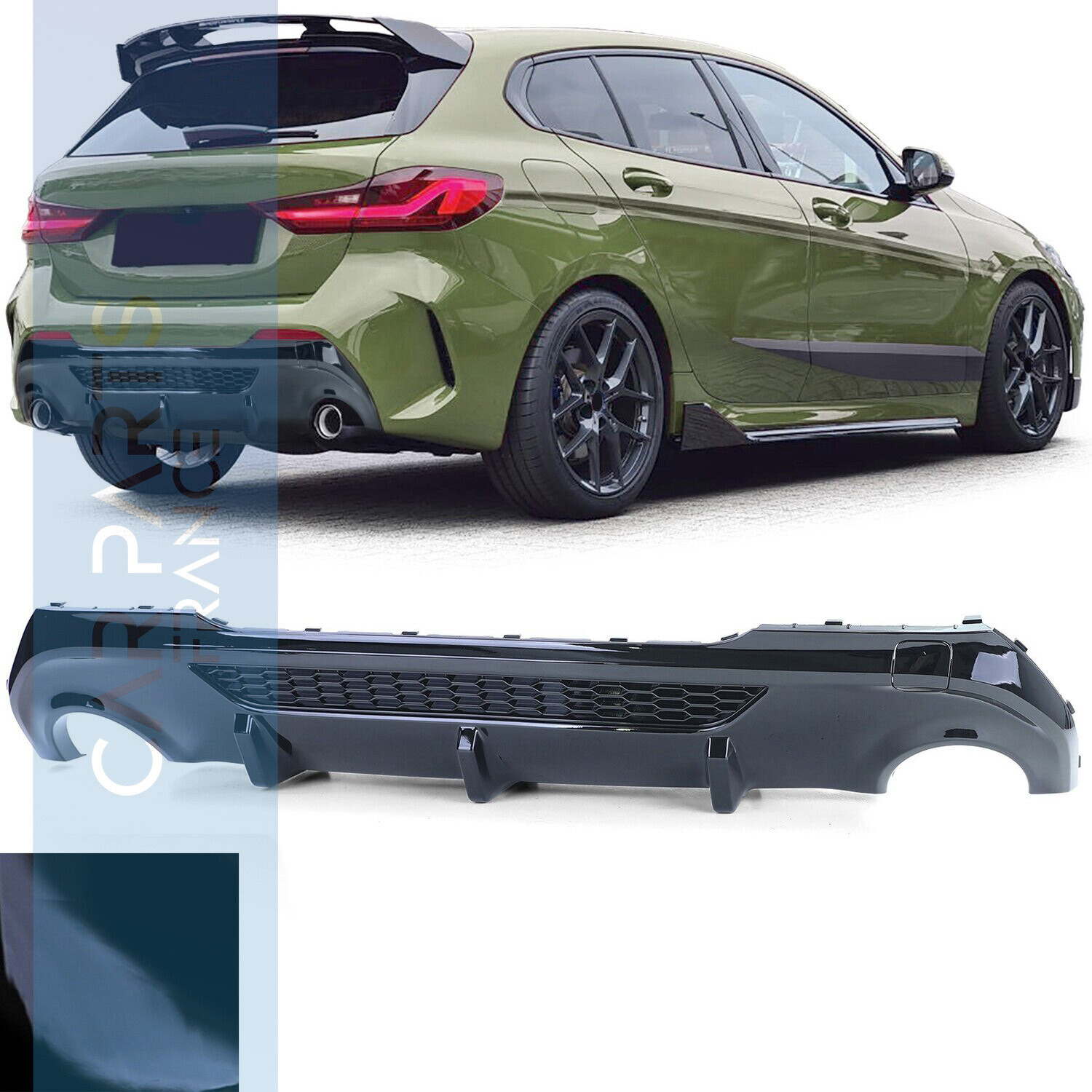 Diffuseur arrière Performance noir brillant pour BMW Série 1 F40 à partir de 2019