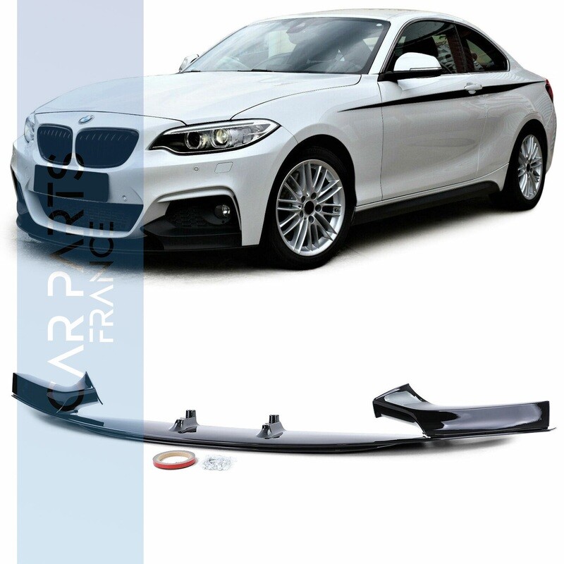 Spoiler / Lame / Diffuseur de pare-chocs avant pour BMW Série 2 Coupé F22 - noir brillant