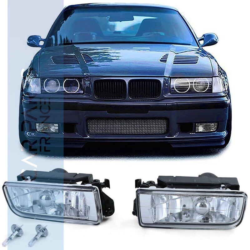 Paire de feux antibrouillard en verre pour BMW Série 3 E36  1990 - 1999