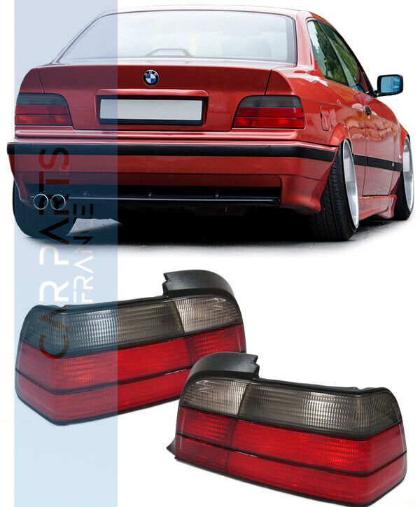 Feux arrière rouge noir pour BMW Série 3 E36 Coupé Cabriolet 1990 - 1999