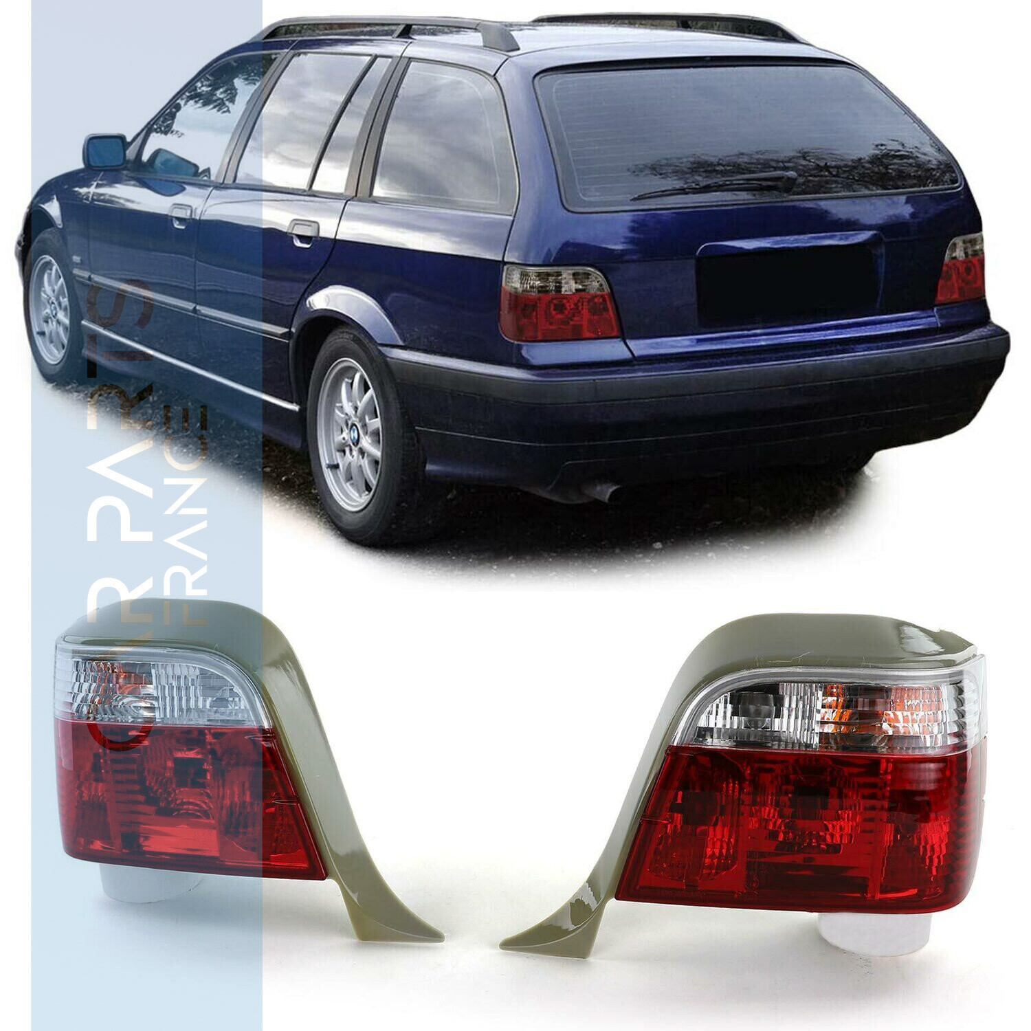 Feux arrière cristal clair pour BMW Série 3 E36 touring 1994 - 1999
