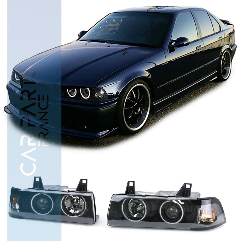 Phares Angel Eyes avant pour BMW Série 3 E36 1990 - 1998 Berline et Touring