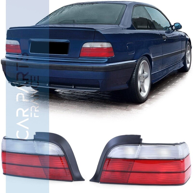 Paire de feux arrière rouge blanc pour BMW Série 3 E36 Coupé Cabriolet 1990-1999
