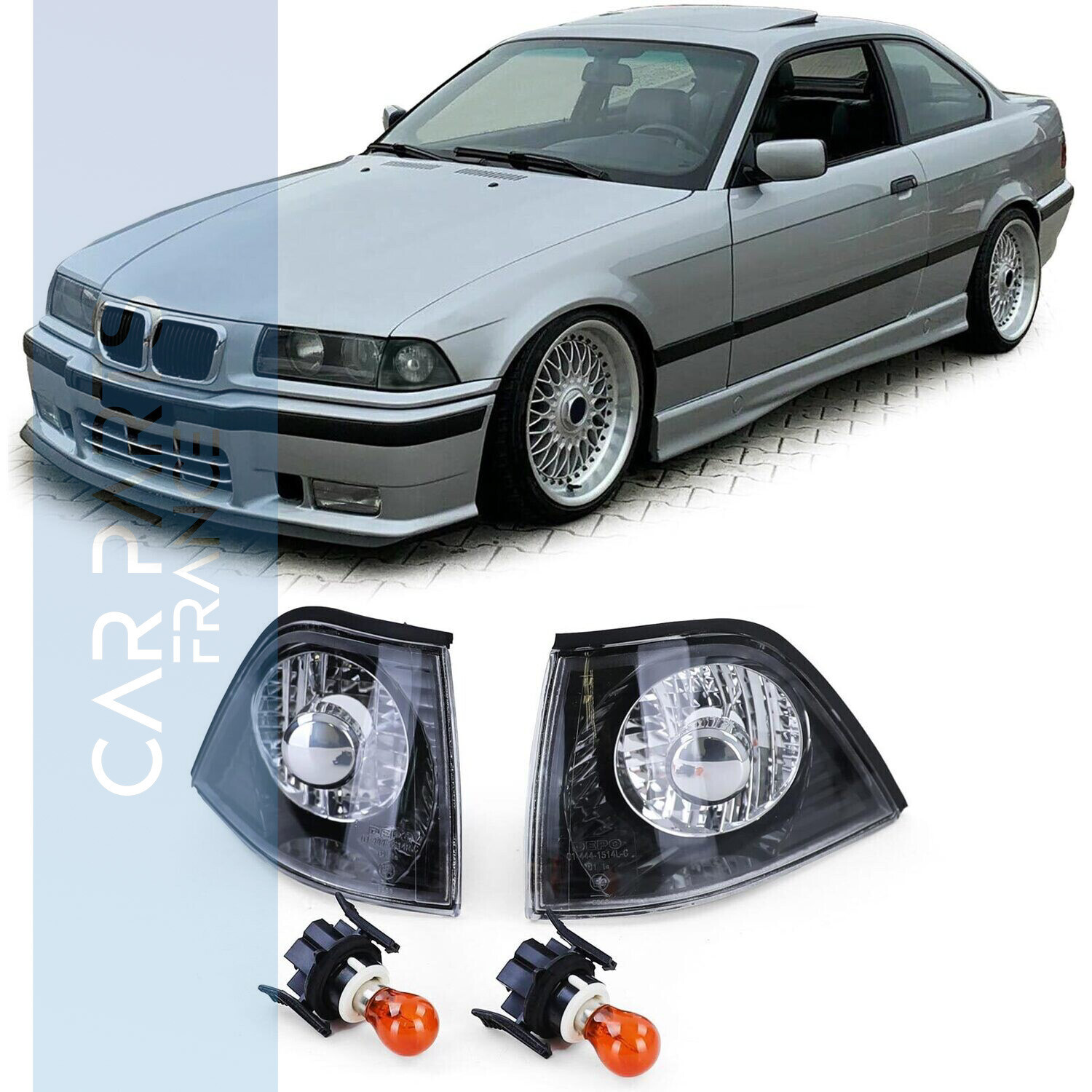 Clignotants noir pour Bmw Série 3 E36 coupé et cabriolet 1990 - 1999