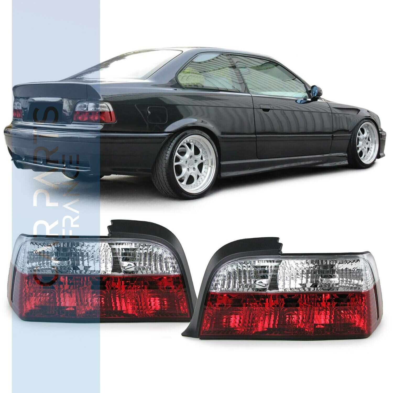 Feux arrière rouge blanc clair pour BMW Série 3 E36 coupé cabriolet 1990 - 1999