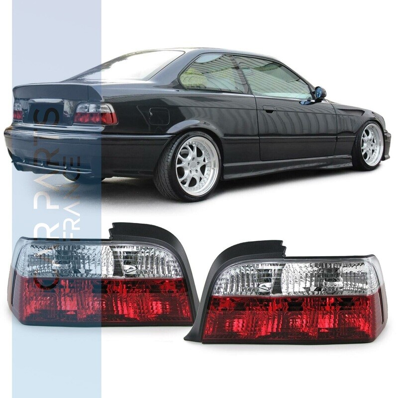 Feux arrière rouge blanc clair pour BMW Série 3 E36 coupé cabriolet 1990 - 1999