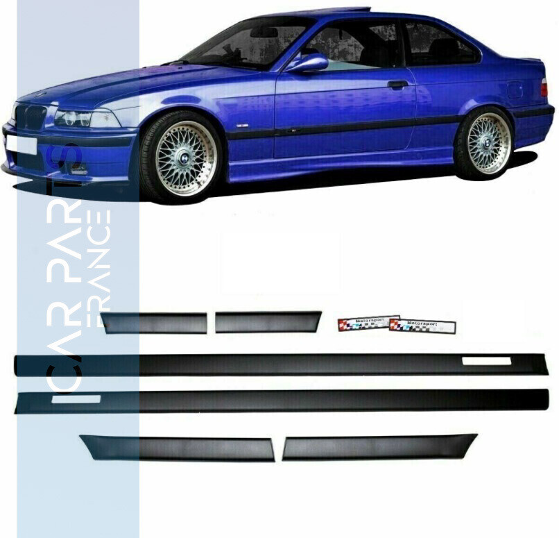Kit 6 baguettes de porte M3 pour BMW Série 3 E36 coupé et cabriolet de 1990 à 1998