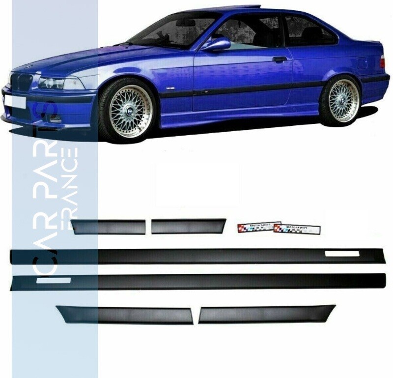 Kit 6 baguettes de porte M3 pour BMW Série 3 E36 coupé et cabriolet de 1990 à 1998