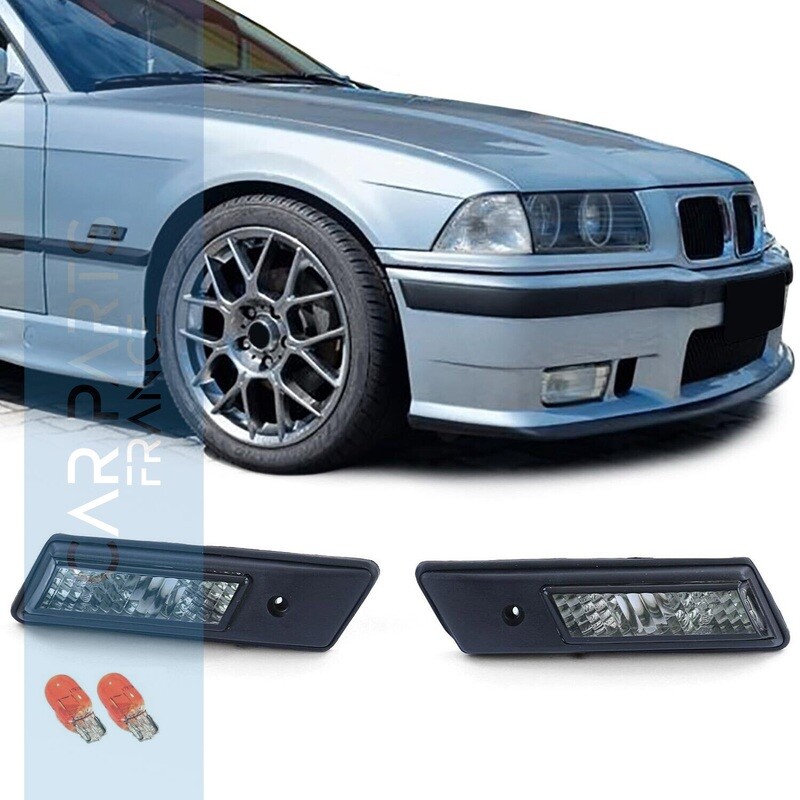 Paire de clignotants latéraux fumé pour Bmw Série 3 E36 + Série 5 E34
