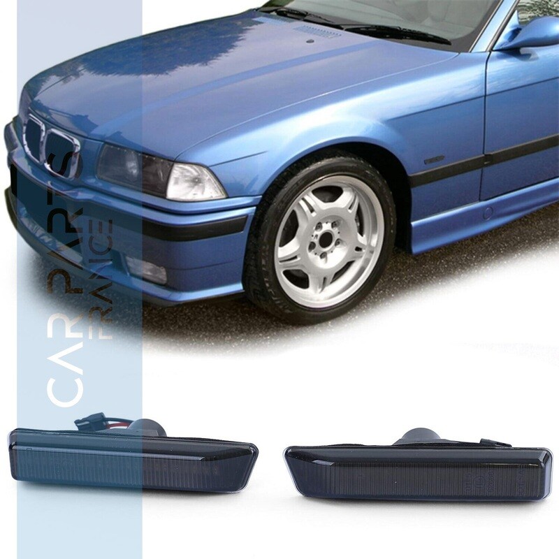 Paire de clignotants latéraux LED noir pour Bmw Série 3 E36 1996 - 2000 + X5 E53 2000 - 2007