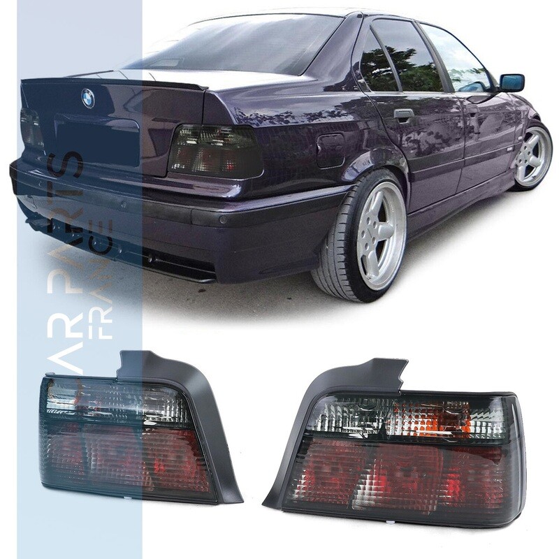 Feux arrière en verre noir fumé pour BMW Série 3 E36 Berline 1990-1999