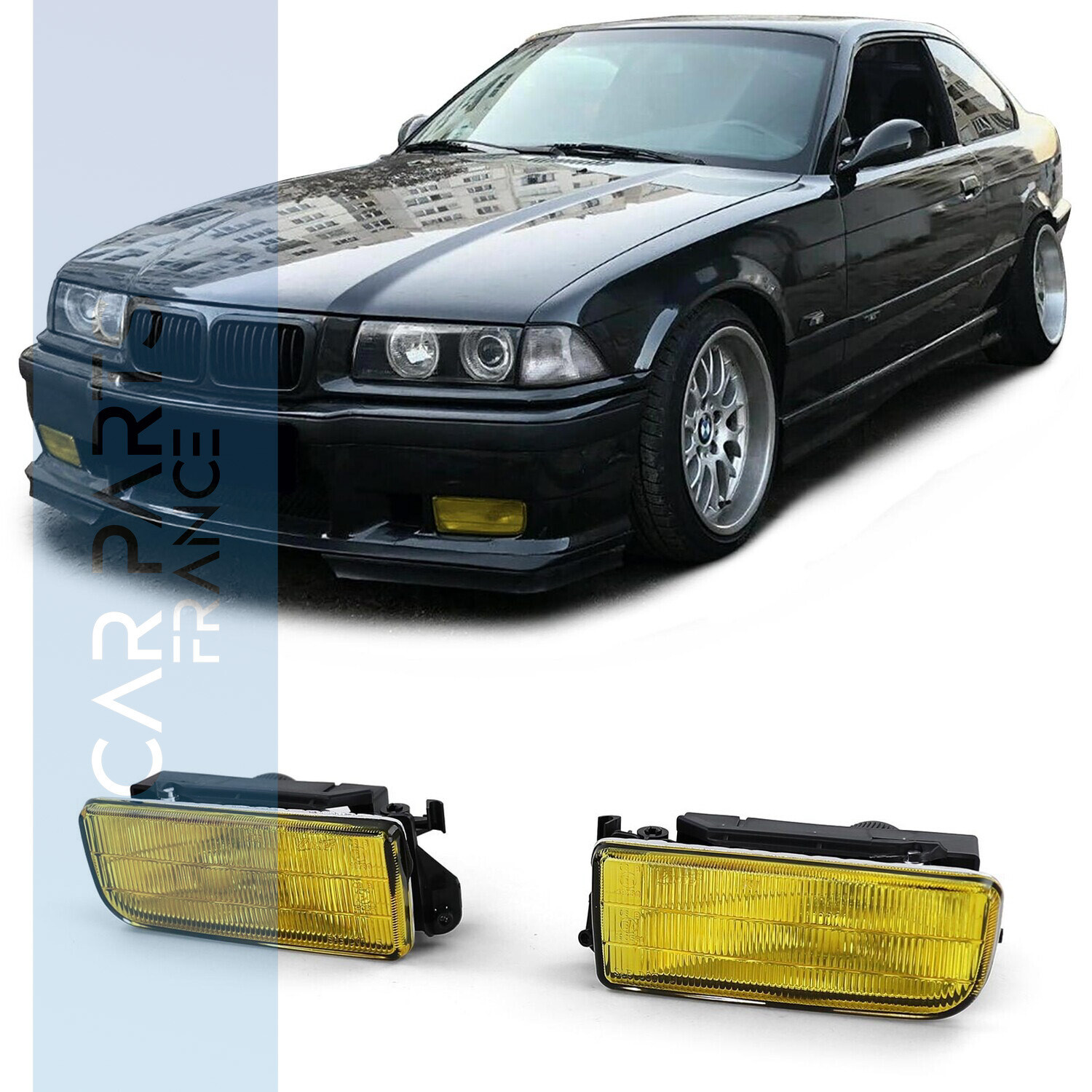 Paire de feux antibrouillards jaunes pour BMW Série 3 E36 + M3 1990 - 1999