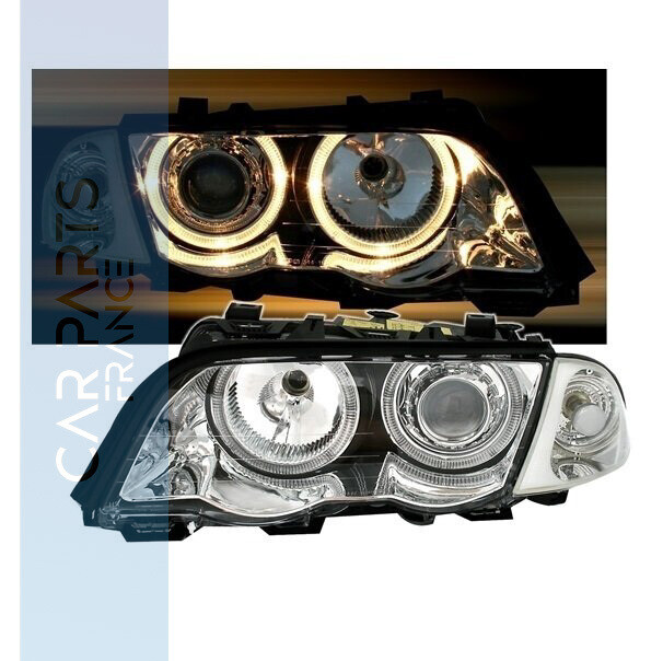 Paire de phares avant Angel Eyes pour BMW Série 3 E46 1998 - 2001