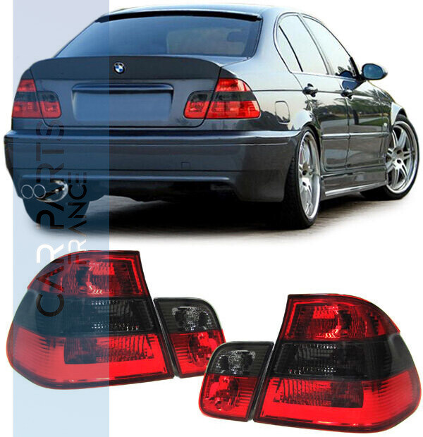 Paire de feux arrière rouge noir pour BMW Série 3 E46 Berline 1998-2001