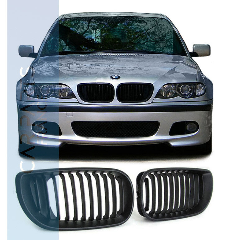 Calandre / Grille pour BMW Série 3 E46 berline et touring noir mat - 2001-2005