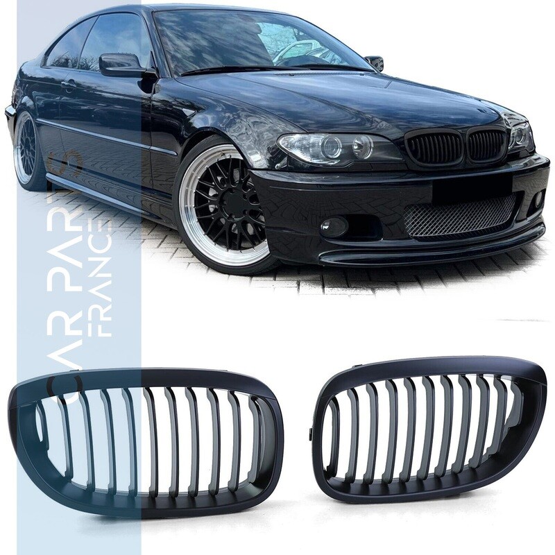 Calandre noir mat pour BMW Série 3 E46 coupé cabriolet 2003-2007
