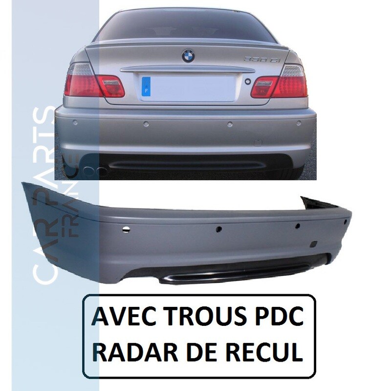 Pare-chocs arrière pour BMW Série 3 E46 Pack M M2 pour coupé et cabriolet
