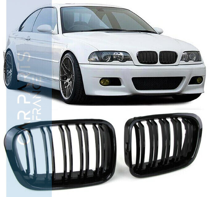 Calandre / Grille​ double lame Sport noir brillant pour BMW Série 3 E46 1998 - 2001