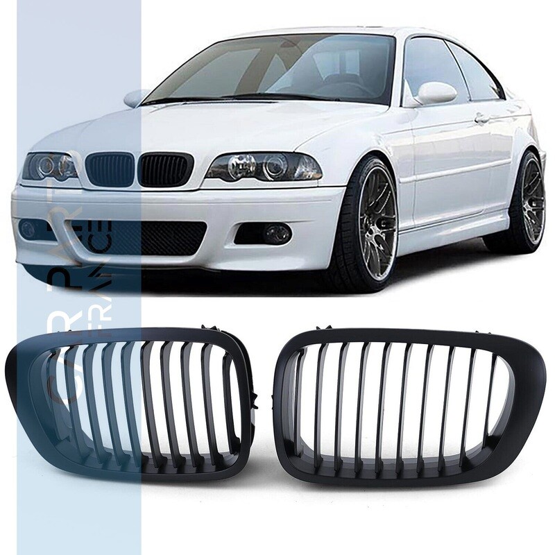 Calandre / Grille pour BMW Série 3 E46 coupé cabriolet noir mat - 1998-2003