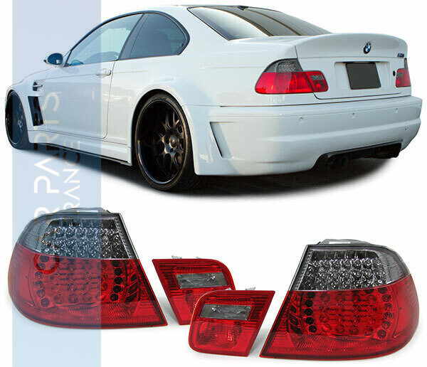 Paire de feux arrière LED rouge noir facelift pour BMW Série 3 E46 Coupé 1999-2003