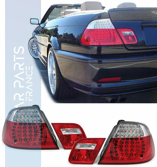Paire de feux arrière LED rouge clair facelift look pour BMW Série 3 E46 Cabriolet 2000-2007