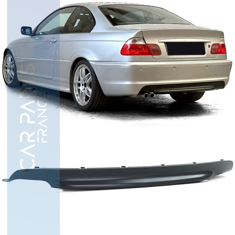 Diffuseur de pare-chocs arrière Pack M pour BMW Série 3 E46 noir mat
