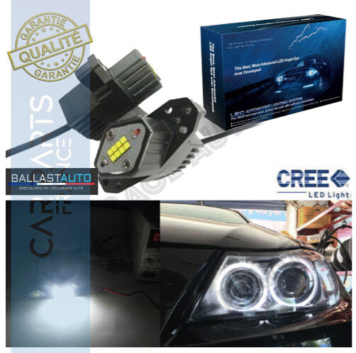 Angel Eyes Haute Gamme à leds blanc pour BMW Série 3 E90 E91 Phase 2 LCI - 1400LM