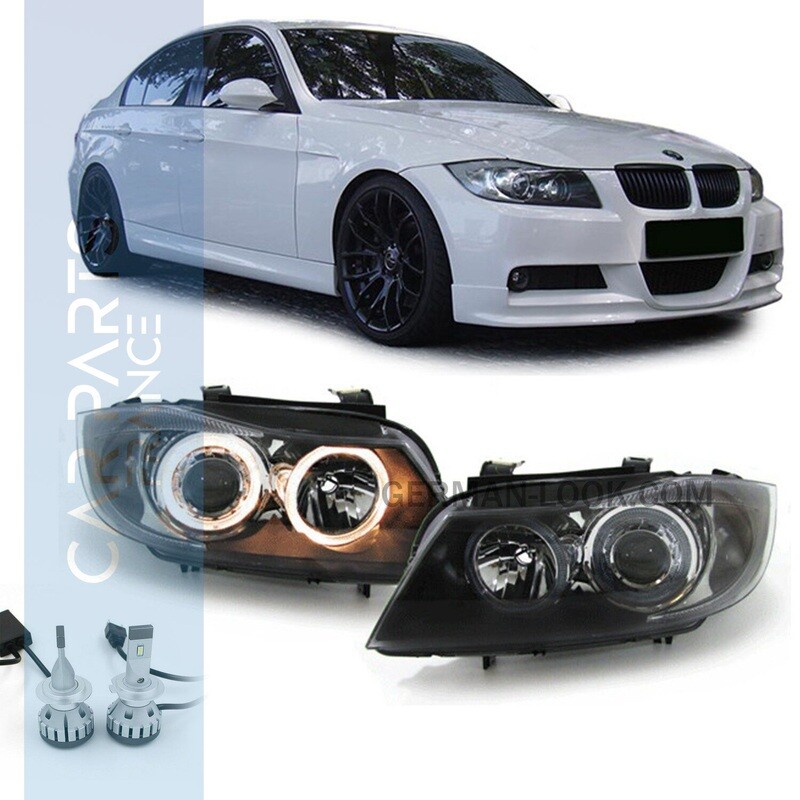 Phares Angel Eyes avant pour BMW Série 3 E90 E91 2005-2008