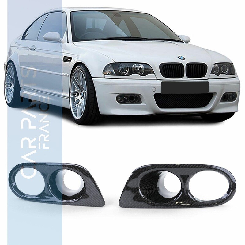 2 Caches antibrouillard pour BMW E46 en véritable Carbone