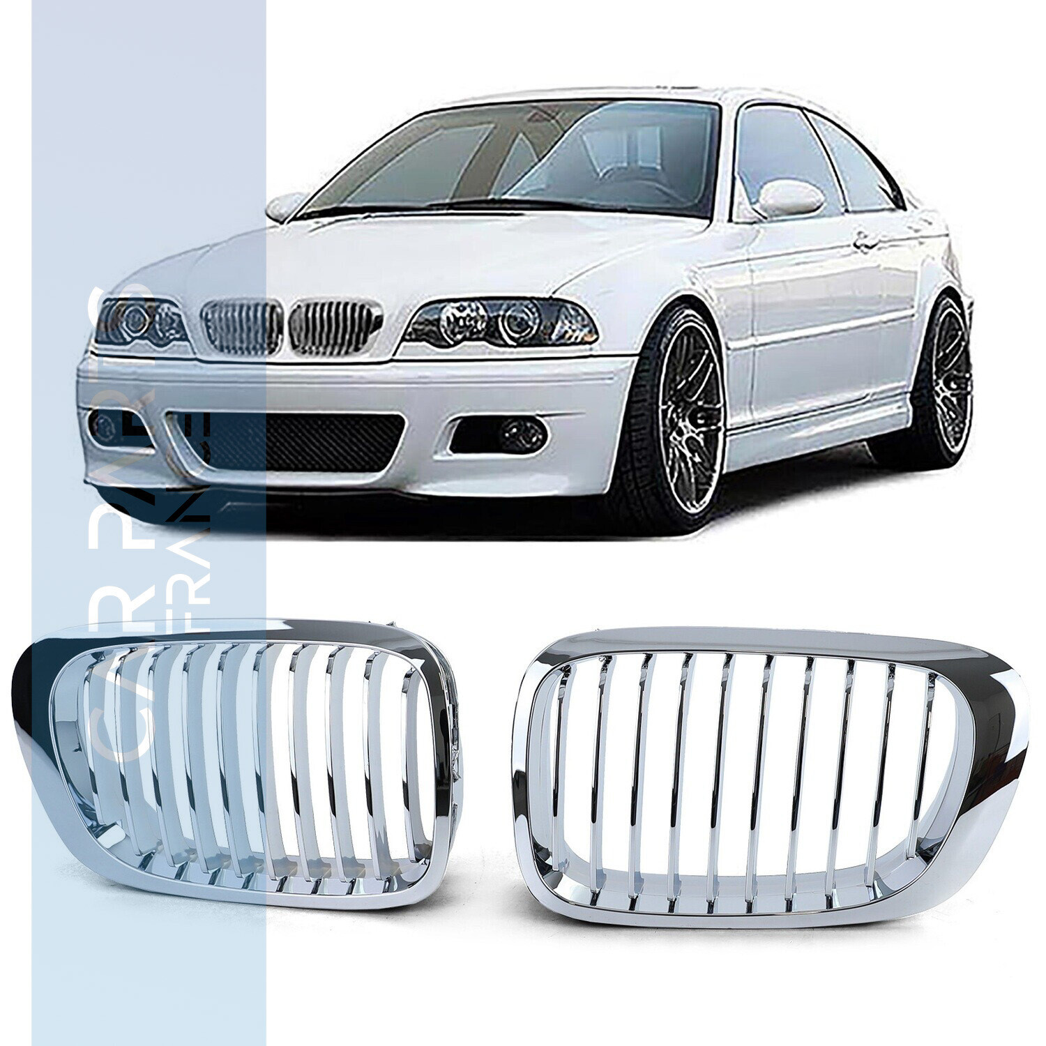 Calandre / Grille pour BMW Série 3 E46 coupé cabriolet chrome - 1998-2003