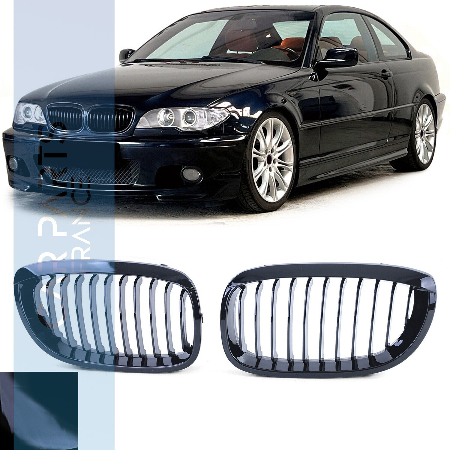 Calandre noir brillant pour BMW Série 3 E46 coupé cabriolet 2003-2007