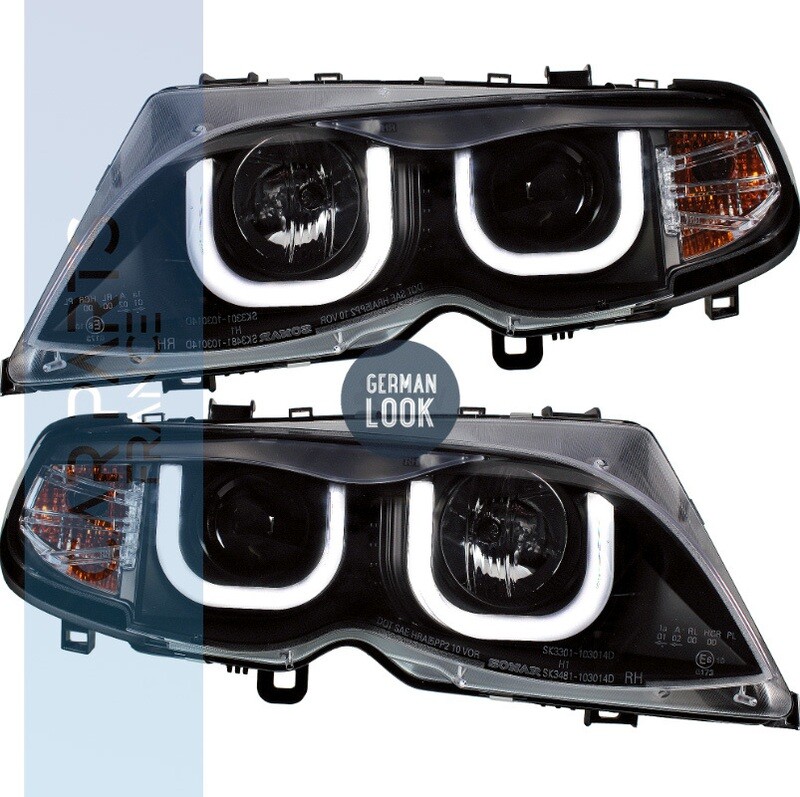 Phares Angel Eyes LED  + ampoules pour BMW E46 berline et touring 2001-2005