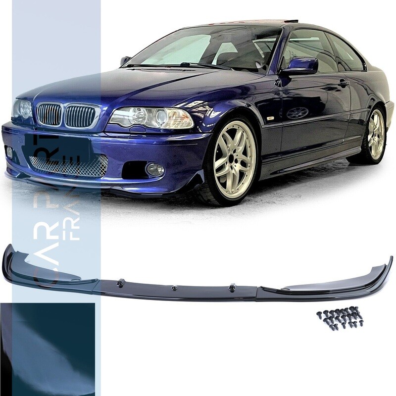 Spoiler avant / lame noir brillant pour BMW Série 3 E46 coupé cabriolet 1998-2005