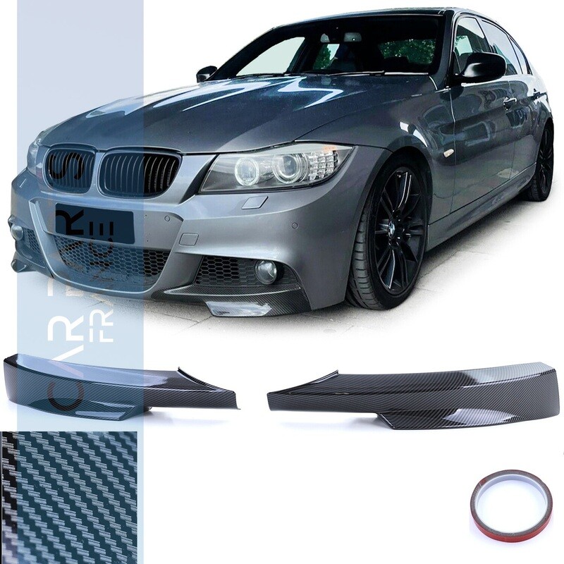 Lèvre / spoiler / Splitter / lame de pare-chocs avant pour BMW Série 3 E90 / E91 look carbone 2008 - 2011