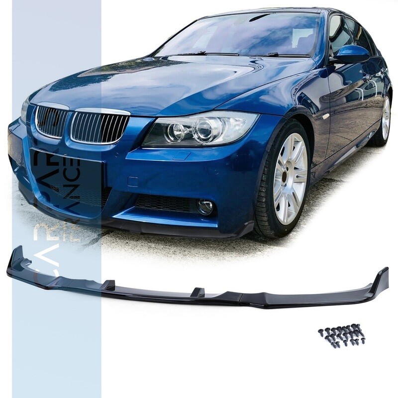 Spoiler / Lame / Diffuseur de pare-chocs avant pour BMW Série 3 E90 E91 noir brillant 2005-2008