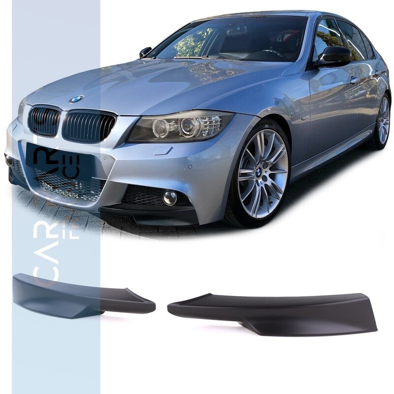 Lèvre / spoiler / Splitter / lame de pare-chocs avant pour BMW Série 3 E90 / E91 noir mat 2008 - 2011