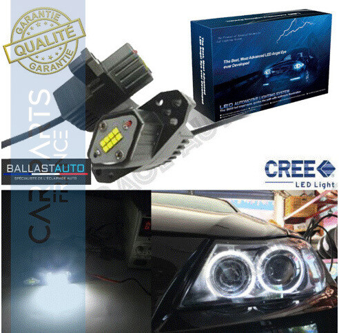 Angel Eyes Haute Gamme à leds blanc pour BMW Série 3 E90 E91 Phase 2 LCI - 1400LM