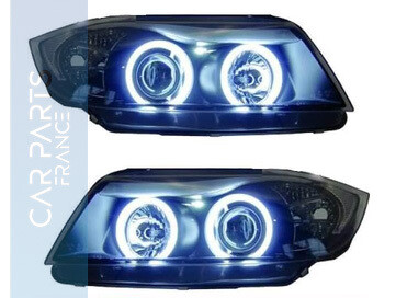 Phares avant angel eyes pour BMW Série 3 E90 E91 2005-2008