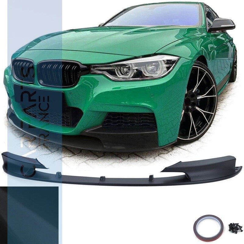 Lame / Diffuseur de pare-choc avant pour BMW Série 3 F30 F31 look Performance - noir mat