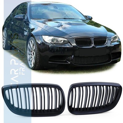 Calandre / Grille double lame pour BMW Série 3 E92 E93 noir mat 2005-2009