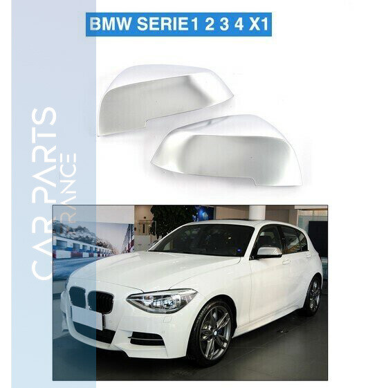 2 Coques de rétroviseur couleur Alu Brossé pour BMW Série 1 2 3 F20 F22 F23 F30 F32 F35 X1 E84