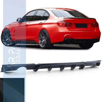 Diffuseur de pare-choc arrière pour BMW Série 3 F30 F31 look M Performance - noir mat