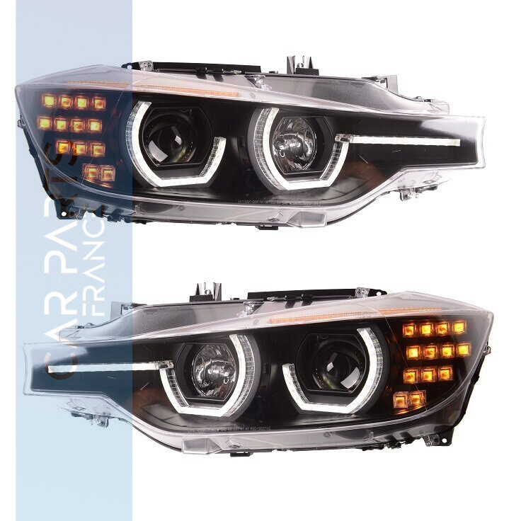 Paire de phares avant Angel Eyes pour BMW Série 3 F30 F31 2011 - 2015