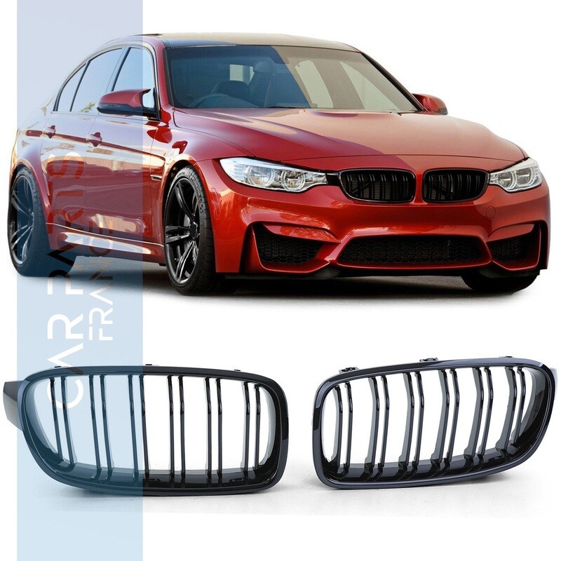 Calandre / Grille double lame pour BMW Série 3 F30 F31 noir brillant