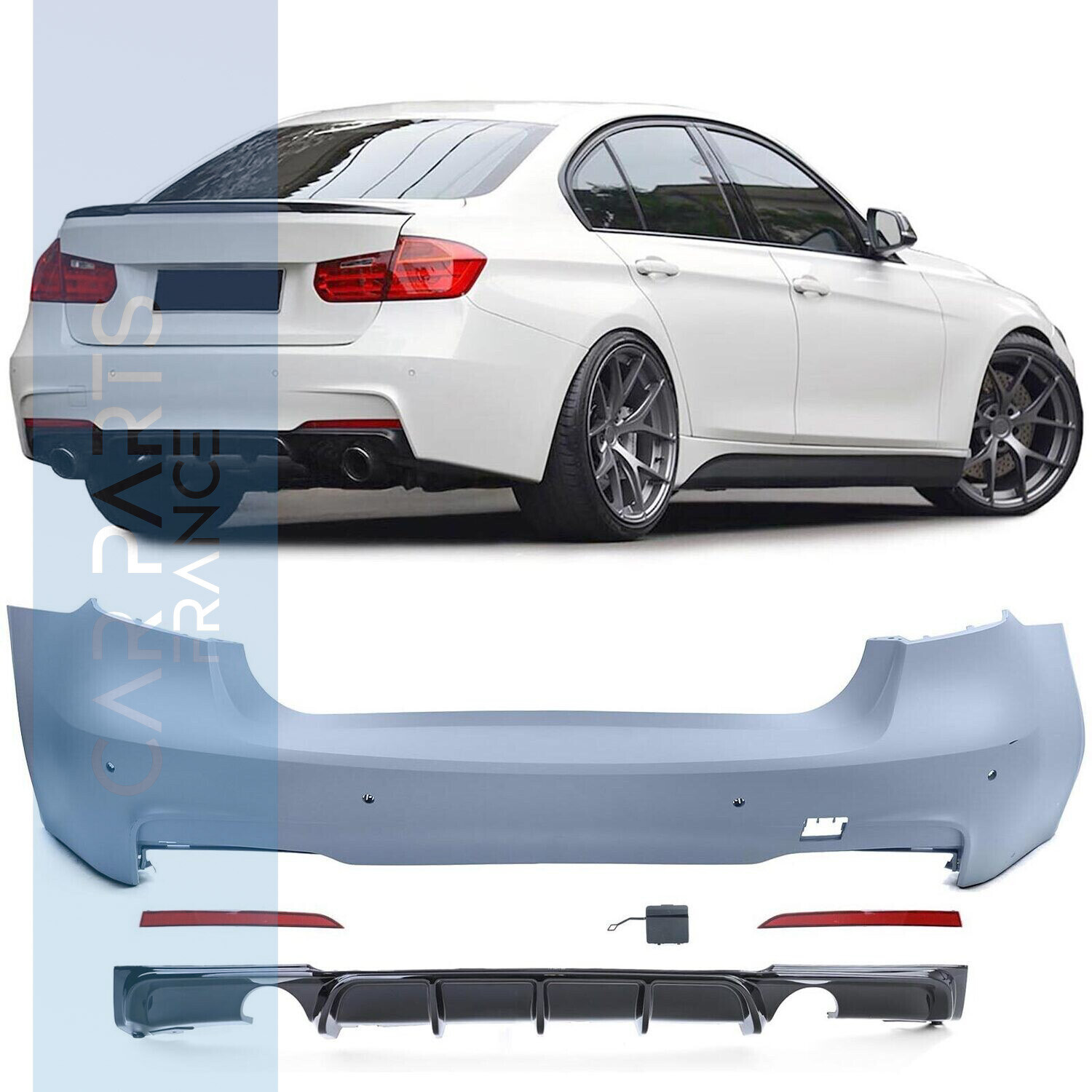 Pare-chocs arrière Pack M Performance pour BMW Série 3 F30 2011-2019