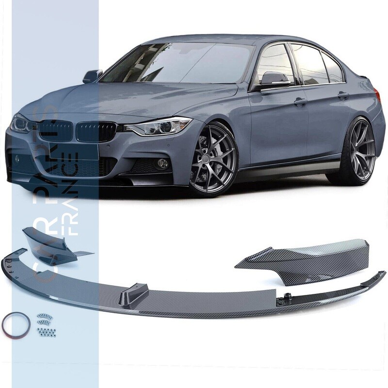 Lame / Diffuseur de pare-choc avant pour BMW Série 3 F30 F31 look Performance - look carbone