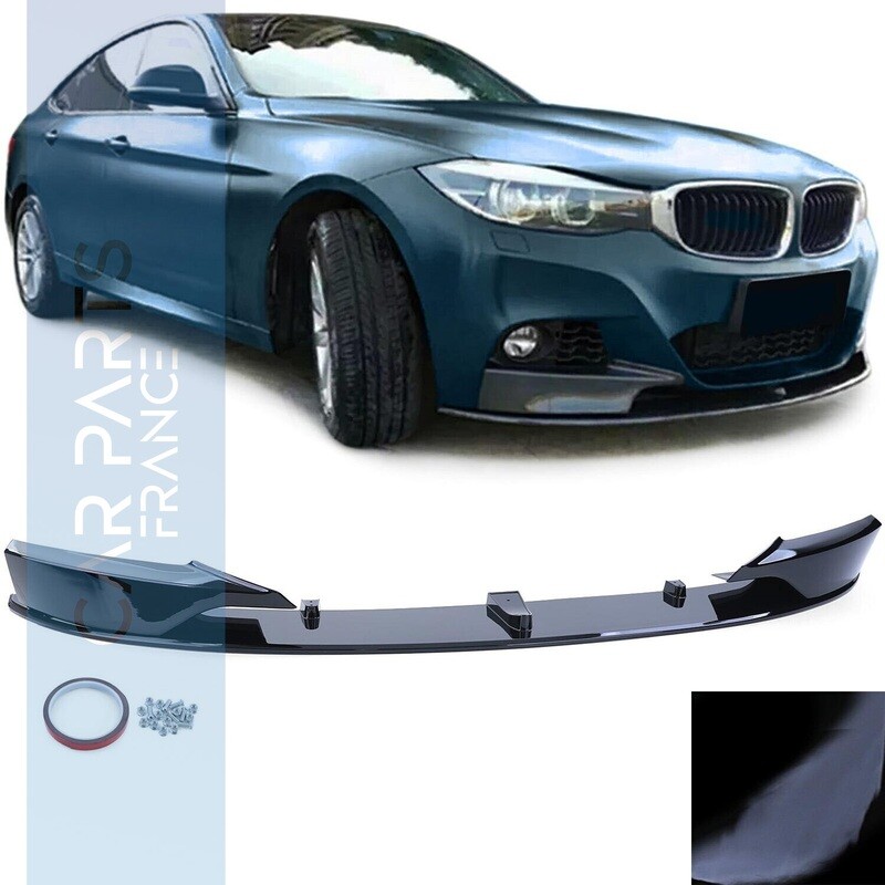 Lame spoiler avant Performance pour BMW Série 3 GT F34 noir brillant